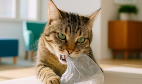 猫がビニールを噛む・食べるのはなぜ？見過ごせない行動の裏に潜むリスクと対処法