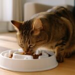 猫の早食いが止まらない!工夫次第でゆっくり食べてくれる与え方や注意点