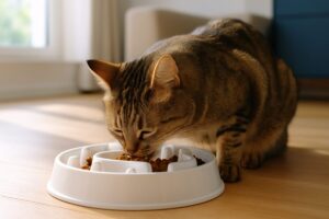 猫の早食いが止まらない!工夫次第でゆっくり食べてくれる与え方や注意点