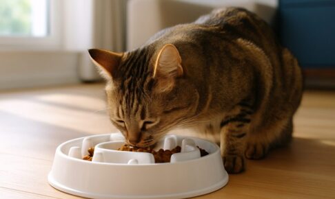 猫の早食いが止まらない!工夫次第でゆっくり食べてくれる与え方や注意点
