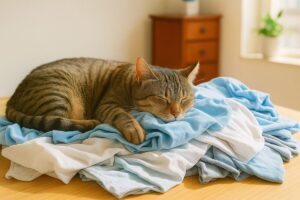 猫が洗濯物にすり寄るのはなぜ？その愛らしい行動に隠された理由と本音