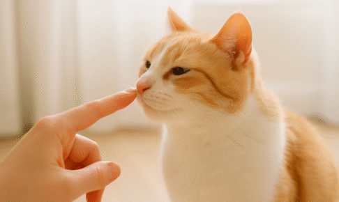 猫に指先を向けると匂いを嗅ぐ理由。猫が指先を嗅ぐ・舐める行動の意味について